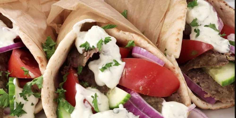 gyro with tzatziki - meat gyro